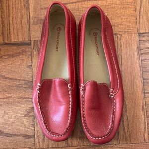 Fabulous Rockport Red Leather Driving Mocs, size 8